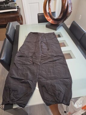 Womens Black Lightweight Drawstring Jogger Pants